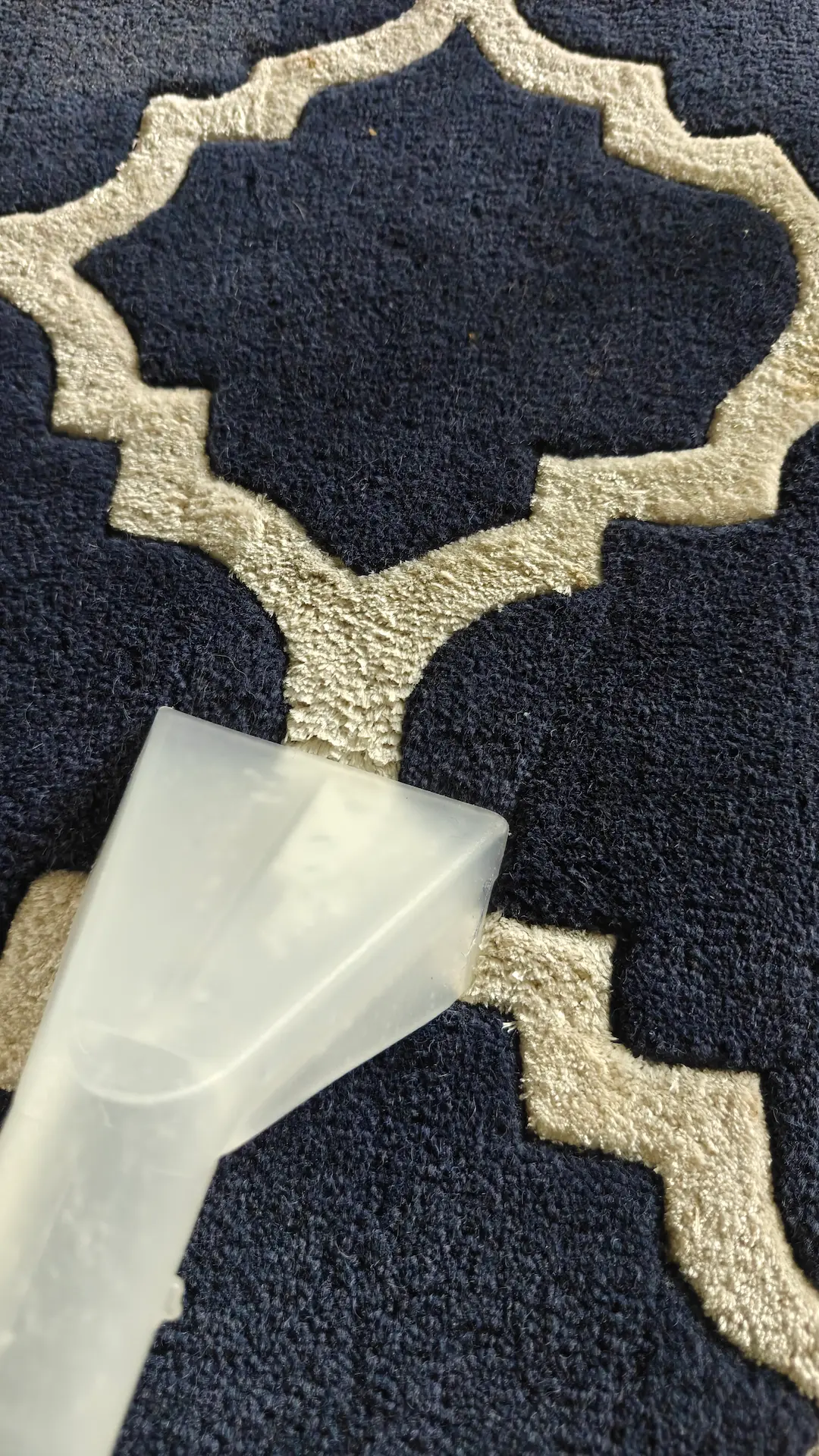 Freshly mopped tiled floor